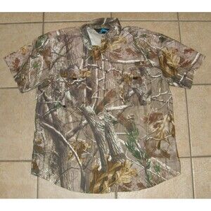 Mens Sz Large Brown Camouflage Casual Wear Button Up Vented Shirt TRI-MOUNTAIN